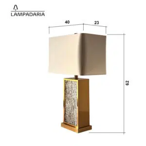 Medidas Abajur Glassbrass 62x40x23cm