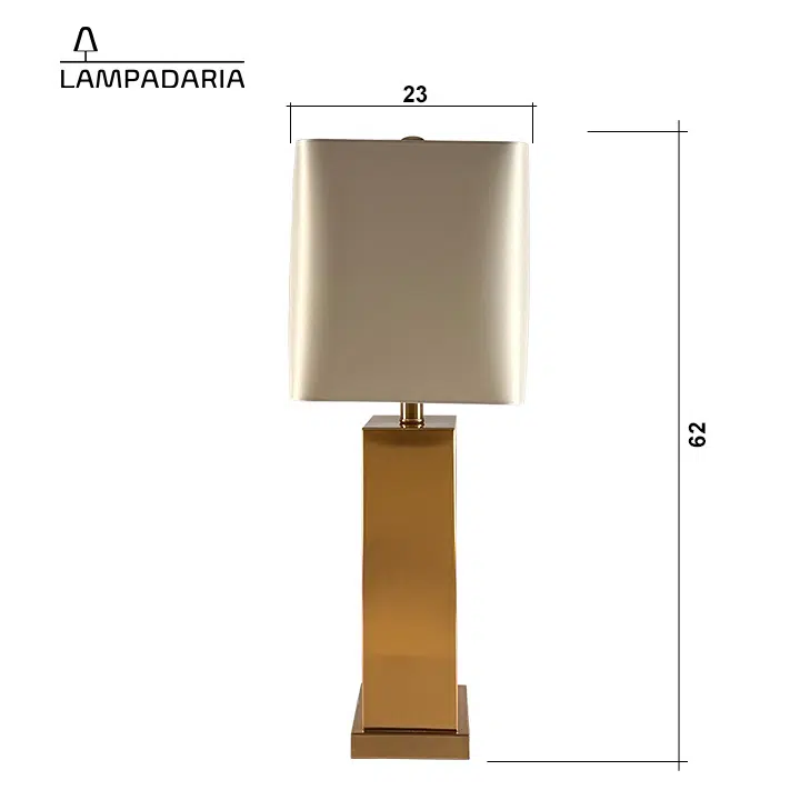 Medidas Abajur Glassbrass 62x40x23cm