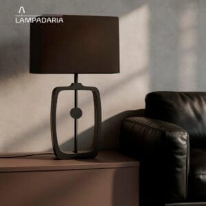 Abajur moderno preto de metal
