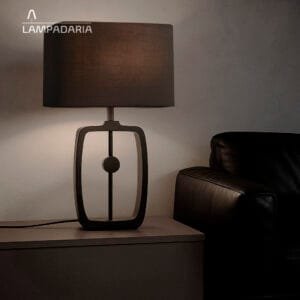 Abajur moderno preto de metal