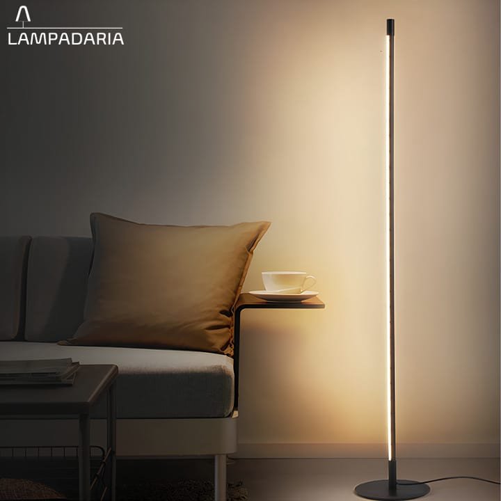 Luminária Slimled Floor 2 logo imagens preto